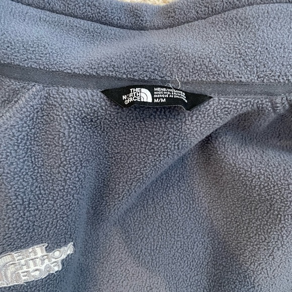 North face light grey / blue fleece men’s Medium - Picture 3 of 5